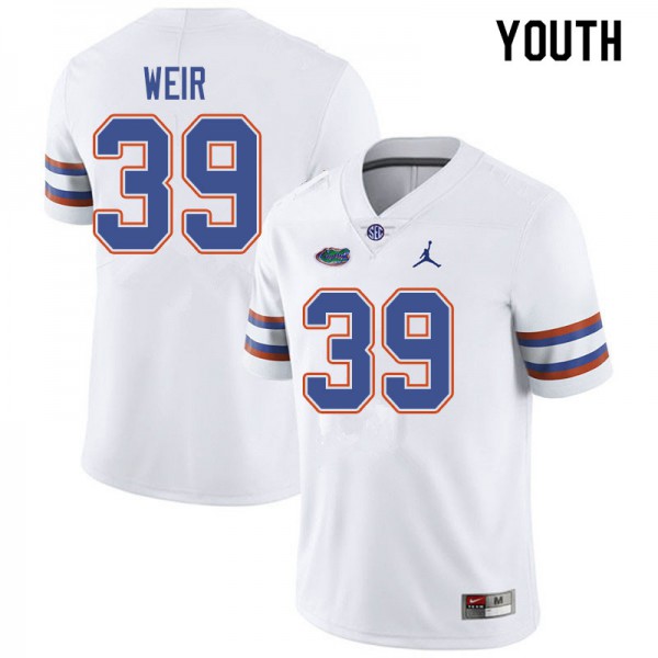 Jordan Brand Youth #39 Michael Weir Florida Gators College Football Jerseys White